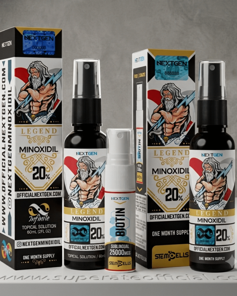 Minoxidil Legend 20% - NextGen 60 ml + Biotina Sublingual Nextgen GRATIS