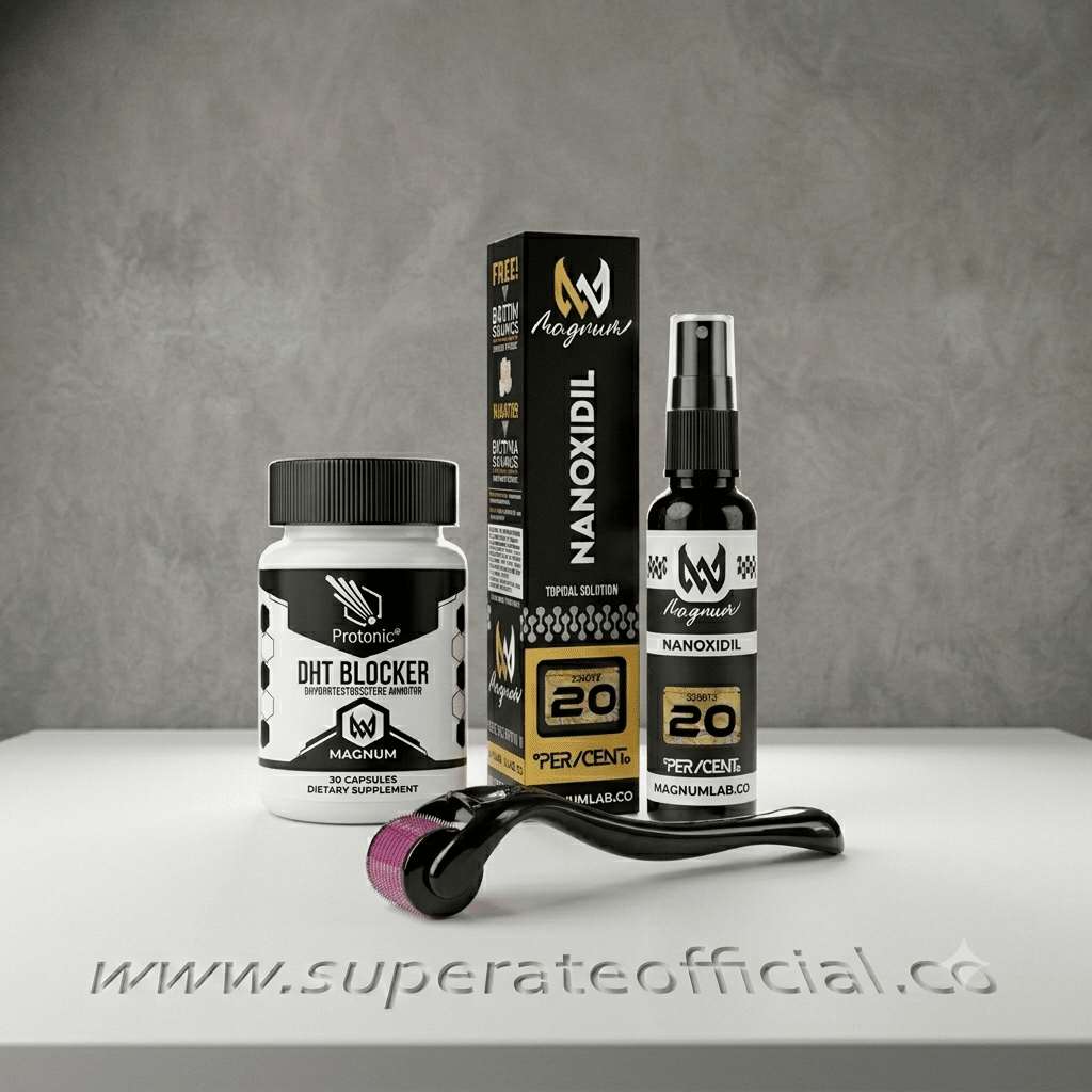 KIT CRECIMIENTO MÁXIMO — Nanoxidil + Dermaroller + DHT Blocker