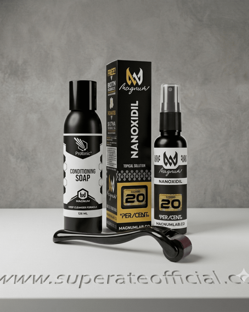 KIT BARBA ELITE — Nanoxidil + Dermaroller + Jabón Acondicionador