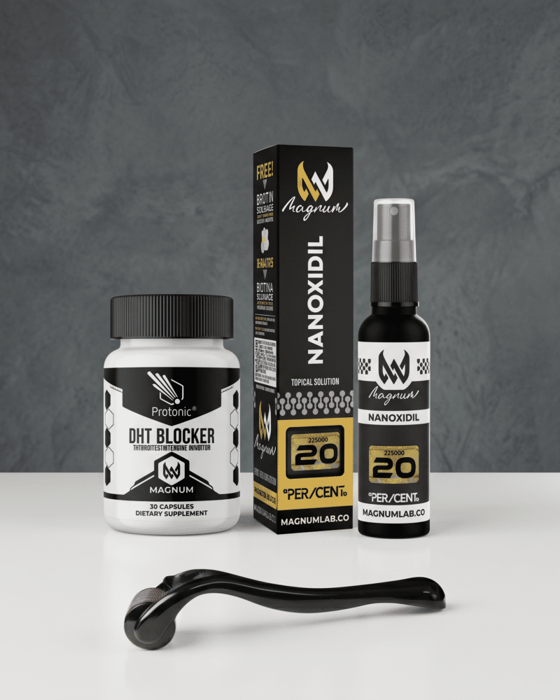 KIT CRECIMIENTO MÁXIMO — Nanoxidil + Dermaroller + DHT Blocker