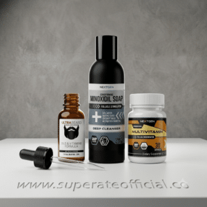KIT MANTENIMIENTO BARBA — Jabón Líquido + Aceite Ultrabeard + Multivitamínico